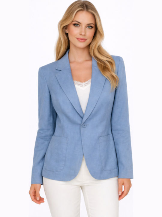 Morena Spain Women's Blazer Light Blue SS-J172686-26JA-SIEL