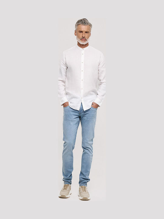 Men's Elastic Jeans Pants with Slim Fit Blue
