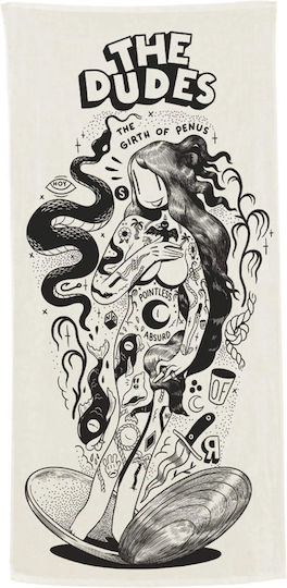 The Dudes White Beach Towel 180x90cm