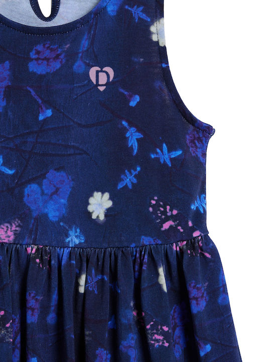 Flowers Παιδικό Φόρεμα Navy Μπλε