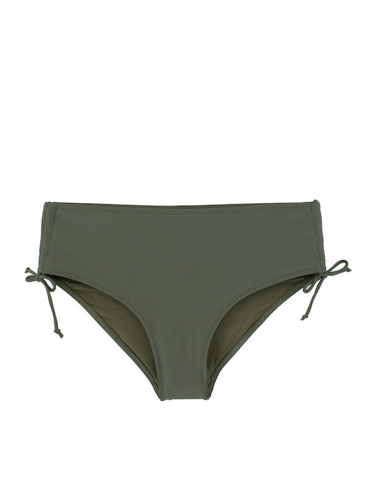 Plus Size Дамски Бански Bikini Без Банели Glossy Glam Хаки