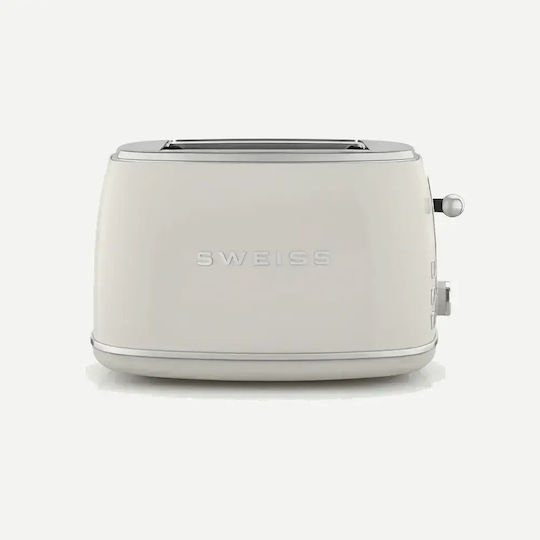 Sweiss Toaster 2 Slots 850W Beige