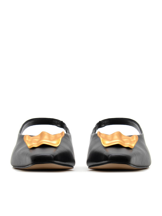 Carrano Leather Women's Ballerina Shoes Slingback in Black Colour