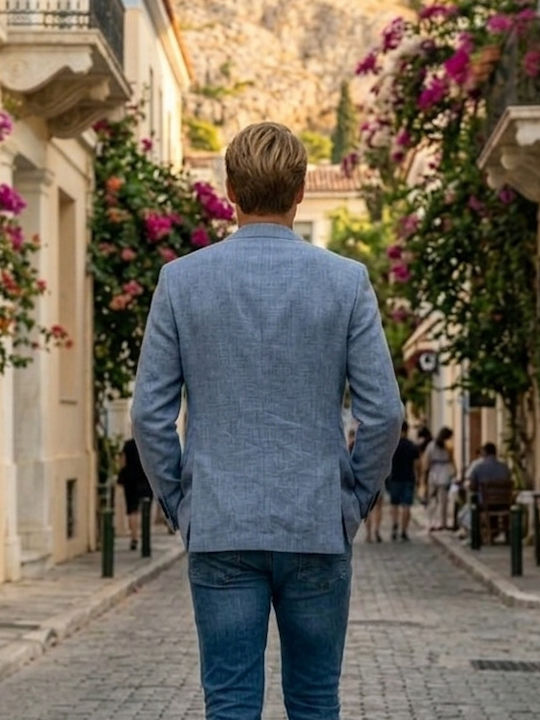 Sommer Herrenanzugsjacke Hellblau