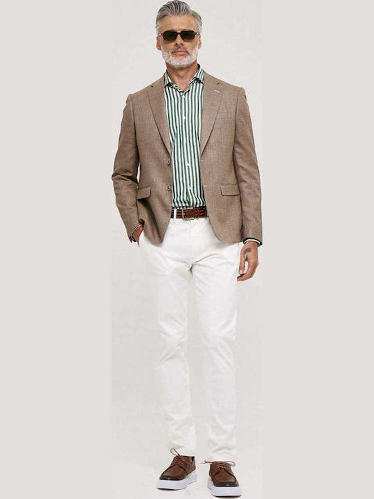 Summer Men’s Suit Jacket with Slim Fit Beige