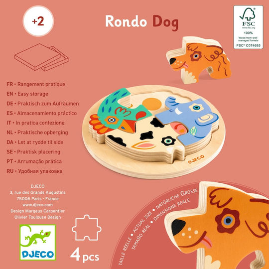 Holz Kinderpuzzle für 2+ Jahre 4 Stück Djeco