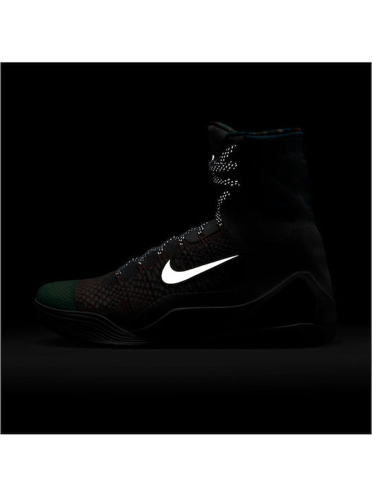 Kobe 9 Elite Protro What The Kobe Inalti Pantofi De Baschet Albi / Argintiu Reflectorizant / Albastru Clor / Negri