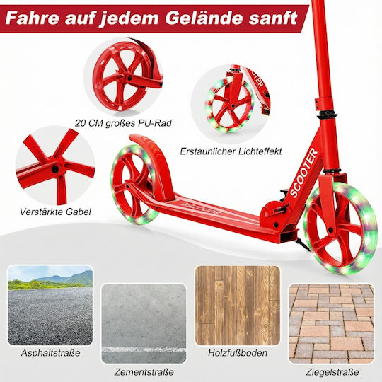 Costway Kids Scooter Foldable 2-Wheel Red