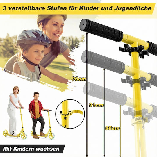 Costway Kids Scooter Foldable 2-Wheel Yellow