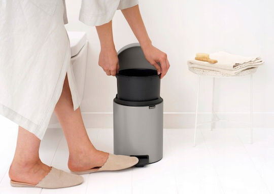 Brabantia Newicon Πλαστικό Καλαθάκι Μπάνιου 5lt Γκρι