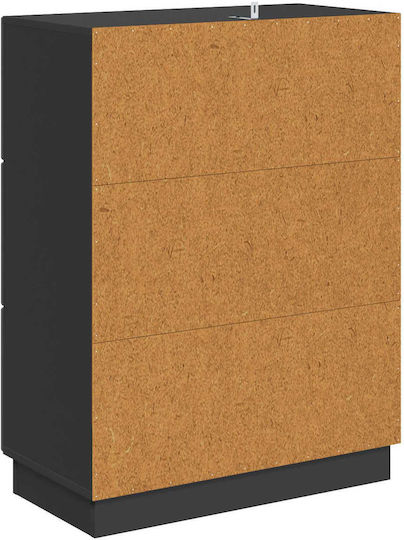 Μπουφές Ξύλινος με Συρτάρια Μαύρος 66x34.5x87cm