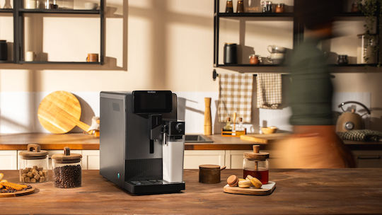 Cecotec Latte Touch Automatische Espressomaschine 1500W Druck 19bar für Cappuccino mit Mahlwerk Grau