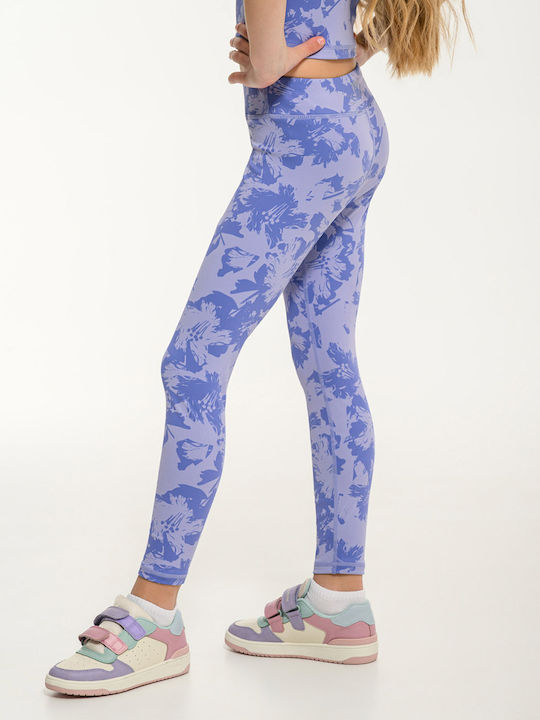 Kids Leggings Sports Long Blue