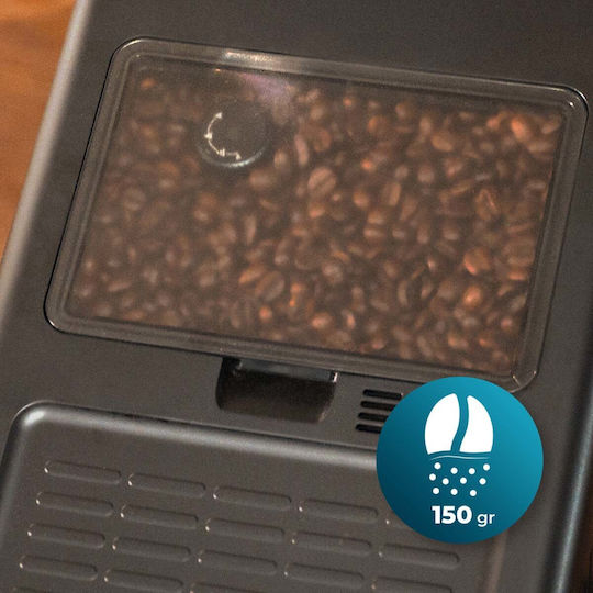 Cecotec Latte Touch Automatische Espressomaschine 1500W Druck 19bar für Cappuccino mit Mahlwerk Grau