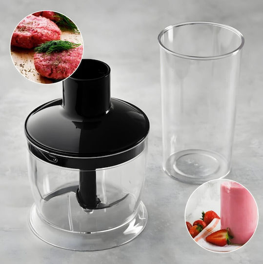 Blender de Mână cu Tijă din Inox 1200W Negru