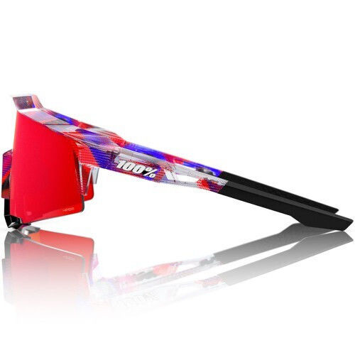 100% Cycling Glasses Speedcraft with Red Frame and Mirror Photochromic Lenses