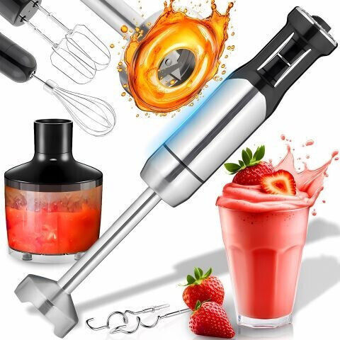 Blender de Mână cu Tijă din Inox 1200W Negru