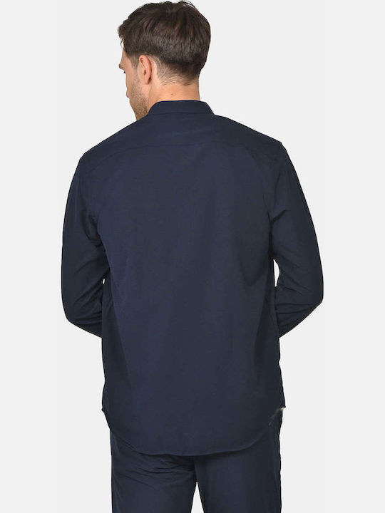 Cămașă Denim Mâneca Scurtă Albastră