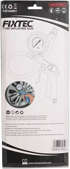 Tire Inflator Gun Pressure Gauge Fixtec Ffatg0001-eu 115 Psi 1/4"