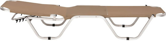 Beach Sunbed Brown Aluminum 60x190x30cm