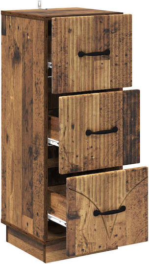 Wooden Storage Drawers with 3 Drawers L33xW34.5xH87cm