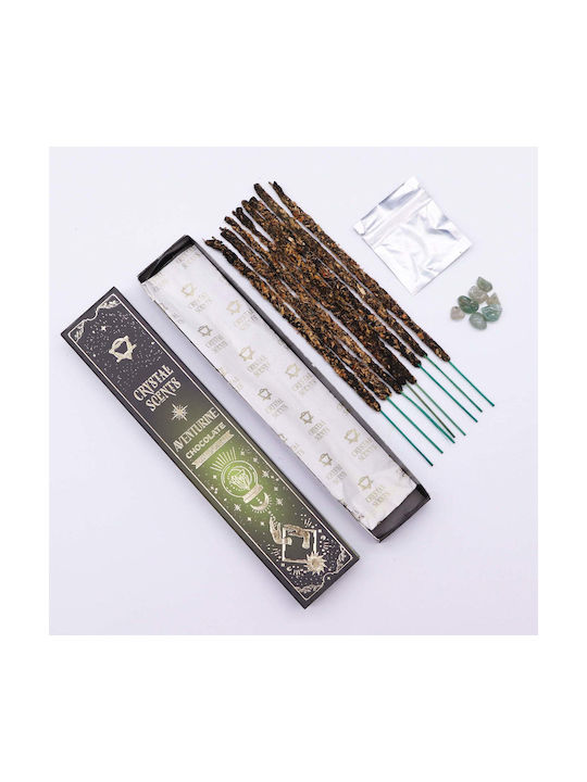Smudge Kit Handmade Home Fragrance Sticks Combine Chocolate Perfume & Energy Natural Aventurine Crystal