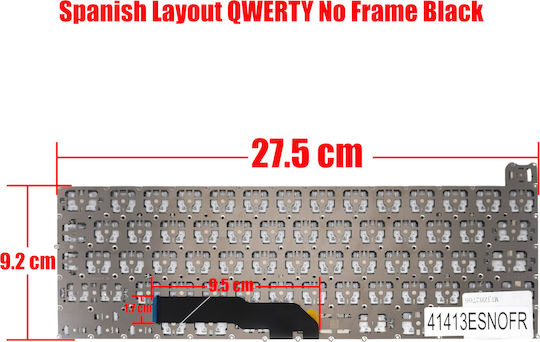 Spanish Laptop Keyboard for Apple Macbook Pro Retina 13″ A2251 Early 2020 EMC 3348 MWP72LL/A MWP82LL/A MWP42LL/A MWP52LL/A 661-15956 661-15957 661-09872-CH ES No Frame Black Code 41413esnofr