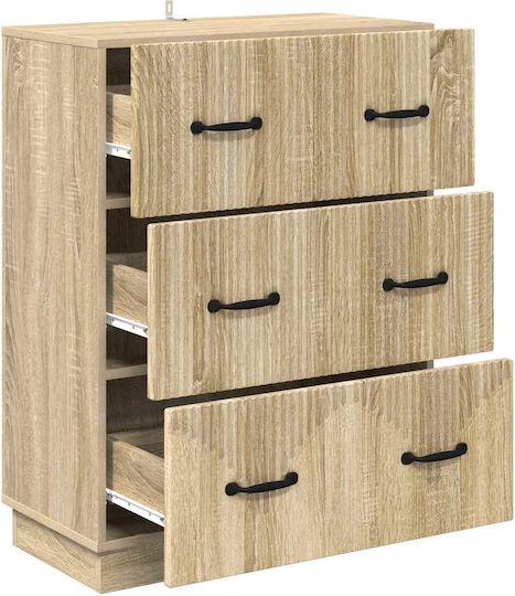 vidaXL Kommode Schlafzimmer Holz mit 3 Schubladen 66x34.5x87cm