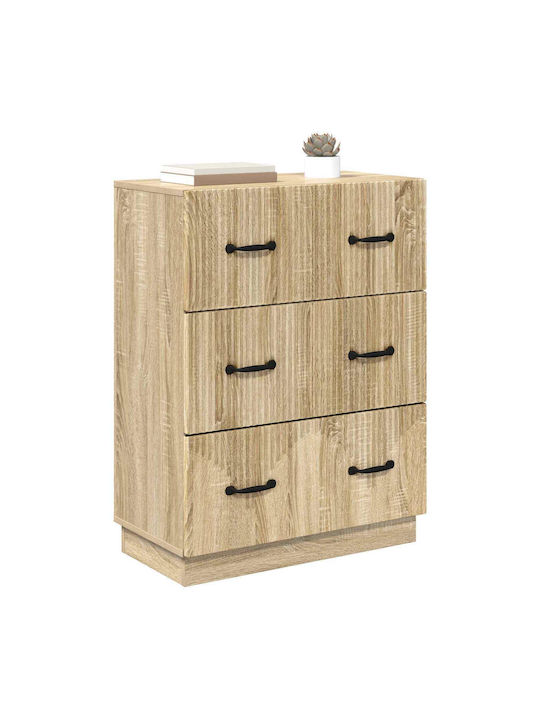 Comodă Dormitor Din Lemn Cu 3 Sertare 66x34.5x87cm