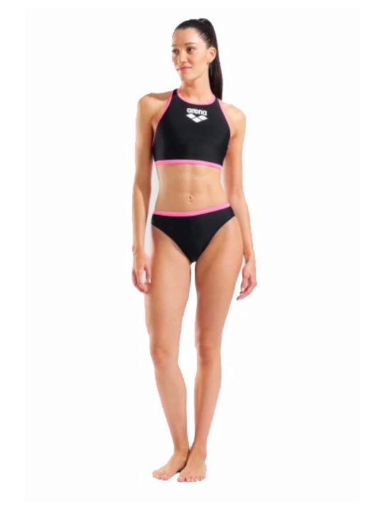 Sport Bikini Set Black-shocking Pink