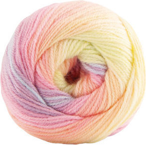 Kamgarn Papatya Batik Knitting Yarn Col554-14 Pastel Yellow-Pink Multicolor Acrylic 100g 360m