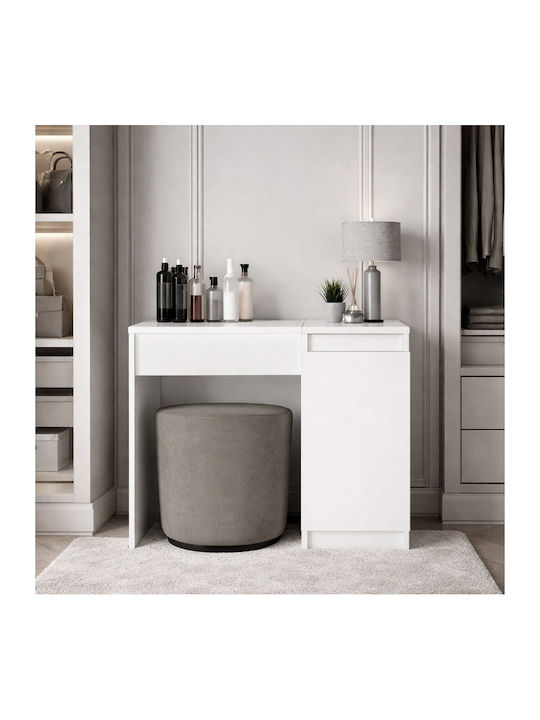 Bodenstehende Schminktisch Schlafzimmer Huma Holz Weiß mit Spiegel 90x45x118.2cm