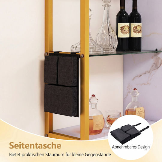 Wall Shelf with LED White 107x24x96cm