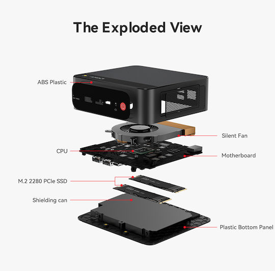 Beelink SER5 Max Mini PC (Ryzen 7 7735HS/24GB DDR5/500GB SSD/W11 Pro)