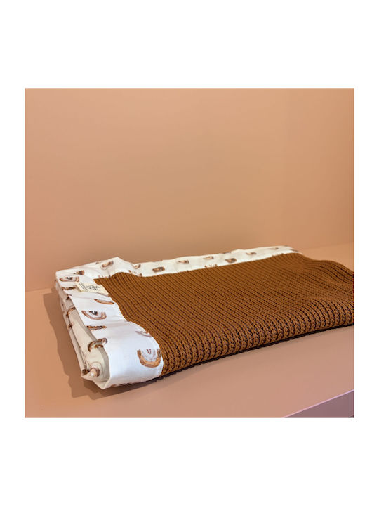 Grandes Suenos Nursery Swaddling Blanket Rainbows Cotton Brown 75x100cm