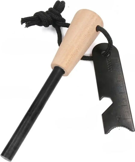 Set 2 Robuste Überlebensfeuerzünder Holzgriff Multifunktionaler Scraper Depox Holz 12 Cm