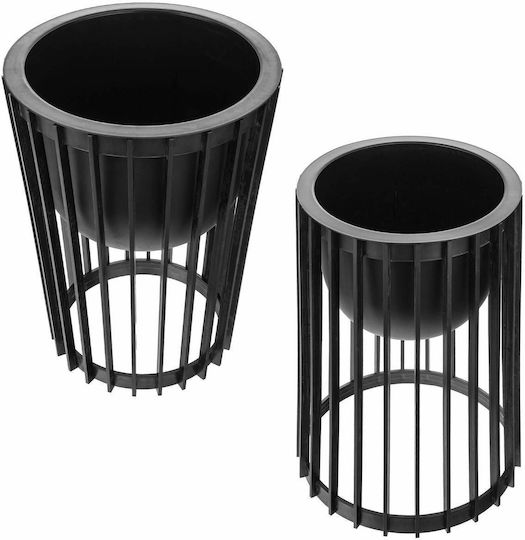 Standing Flower Stand Loft Double-sided Black 39.5 Cm + 2x Insert