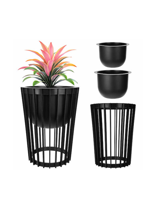 Standing Flower Stand Loft Double-sided Black 39.5 Cm + 2x Insert