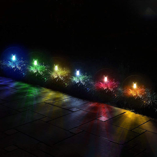 GloboStar Σετ 10 Ηλιακά Φωτιστικά 1W 30lm RGB με Φωτοκύτταρο IP65 4.7x4.7x29.5εκ.