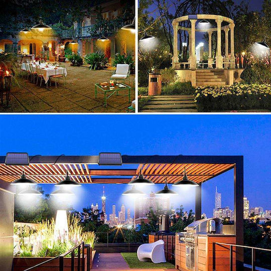 Waterproof Set of 2 Hanging Solar Lights 1.8W Warm White with Photocell and Remote Control