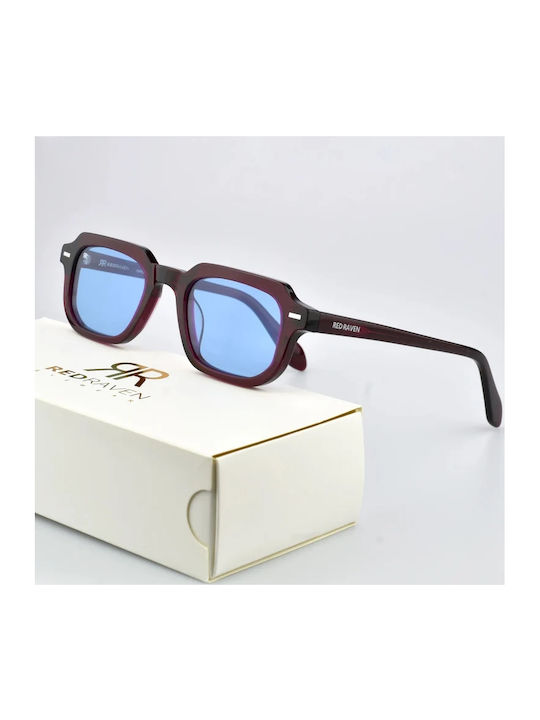 Red Raven Unisex Γυαλιά Ηλίου με Μπλε Σκελετό και Μπλε Φακό