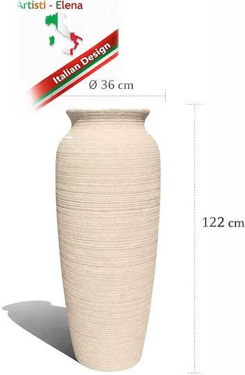 Βάζο Πολυρητίνη Μπεζ Y44cm