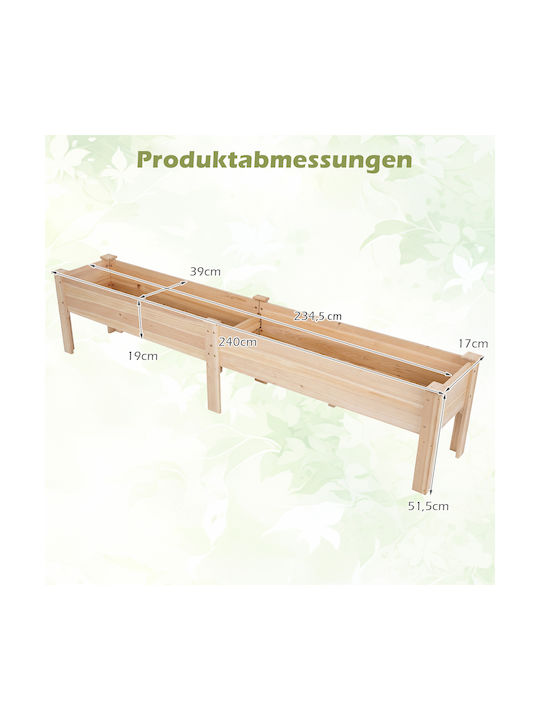 Costway Ζαρντινιέρα Ξύλινη 51.5x43.5x19εκ.