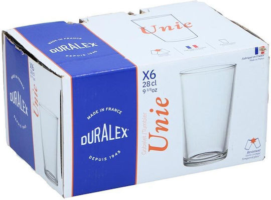 Duralex Σετ Ποτήρια Νερού από Γυαλί 280ml 6τμχ