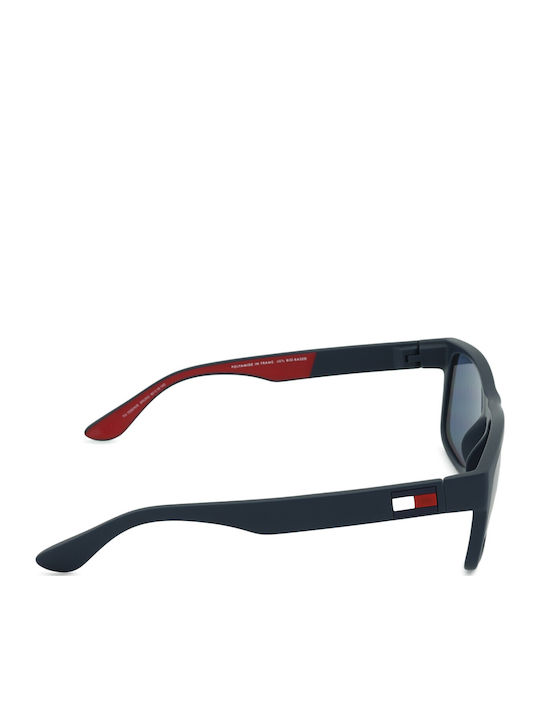 Tommy Hilfiger Men's Sunglasses with Navy Blue Horn-Rimmed Frame and Blue Lens TH1556/N/S 8RU