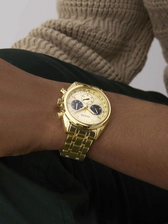 Guess Phoenix Men's Watch 44mm Battery with Stainless Steel Bracelet Gold
