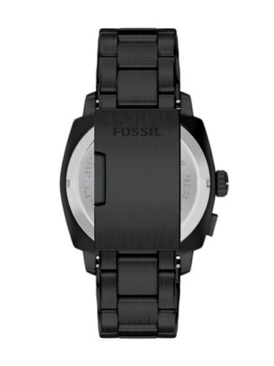 Fossil Machine Ανδρικό Ρολόι 41mm Μπαταρίας με Μαύρο Μεταλλικό Μπρασελέ
