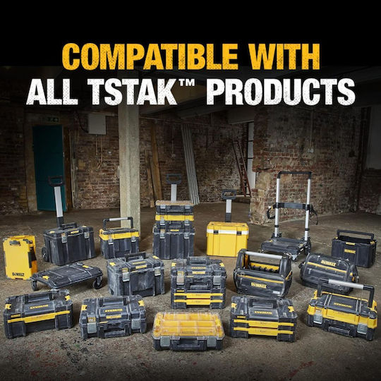 DEWALT TSTAK Τροχήλατο Πλαστικό Μπαούλο Μεταφοράς και Αποθήκευσης Εργαλείων Π63.5xB51.2xΥ43.2cm DWST83347-1