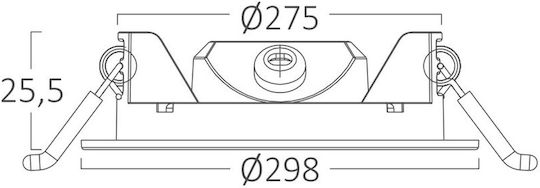 Braytron Στρογγυλό LED Panel 24W με Θερμό Λευκό Φως 3000K