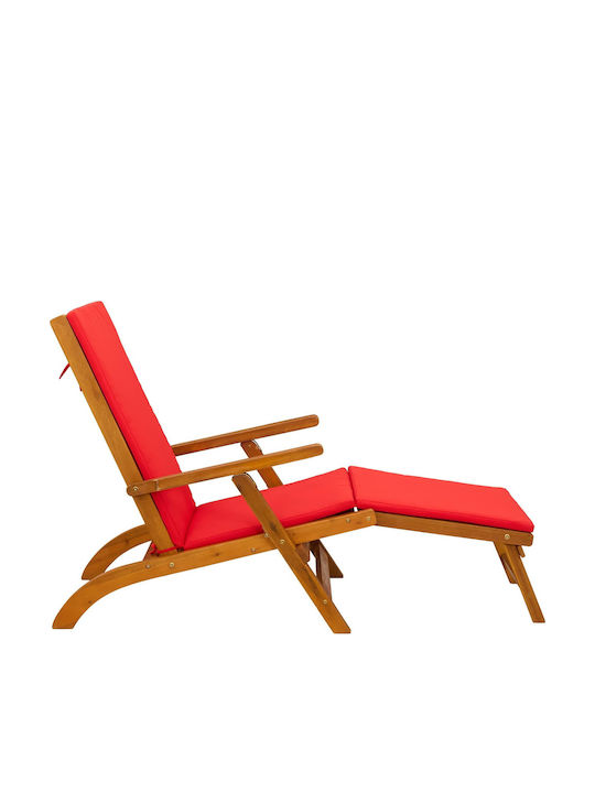 Doppelter Hölzernes Garten- und Pool-Liegestuhl Beige